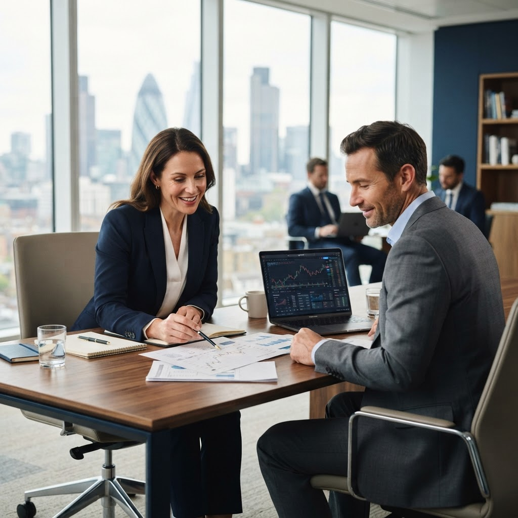 Reunião de consultoria financeira empresarial